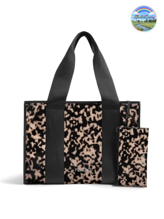 Handbags - Faux Blonde Tortoise Shell Everyday Tote with Phone Pouch